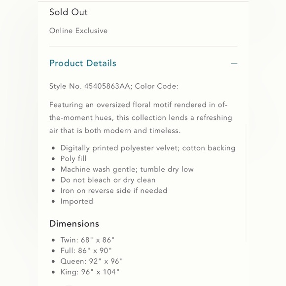 Anthropologie Velvet Hollyhock Quilt Size Queen with Shams NWT - Picture 4 of 13